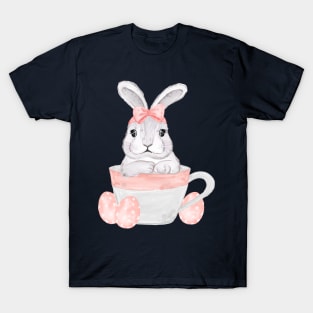 Bunny Inside Cup Watercolor T-Shirt